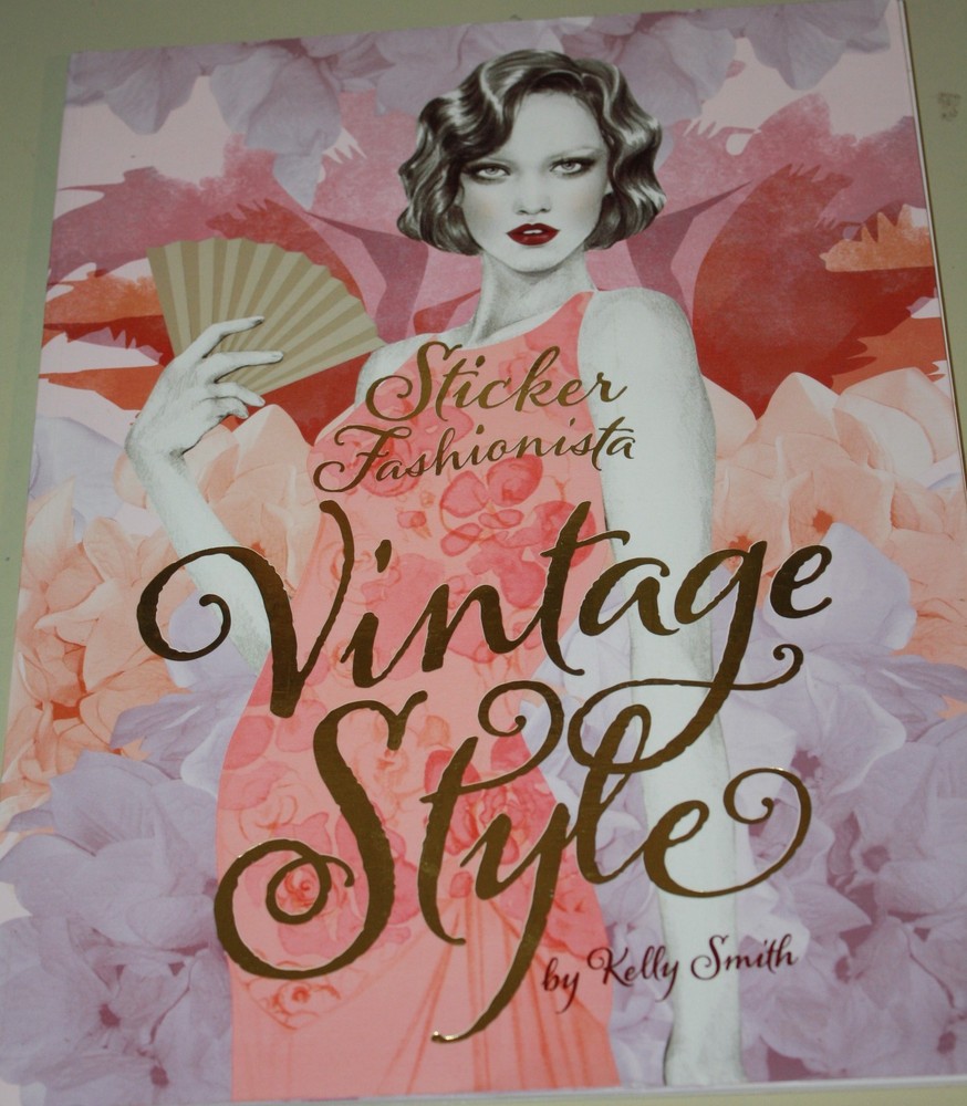Used fashion sticker book, vintage fashions, some used, some unused stickers