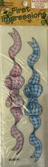 PINK/BLUE CHECKERED BOW BORDER First Impressions Rub-Ons(3″x 12″) Provo•Baby•Boy