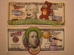 Baby Funny Money Stickers, Apply Directly on Cash & Checks in Greeting Cards