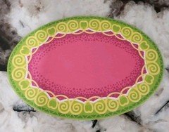 Playmobil Princess Pink & Green Rug Crown Victorian Doll House Oval Carpet