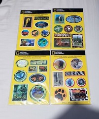 4 Packs National Geographic Dimensional Stickers 3-D Jungle Safari Wild Animals