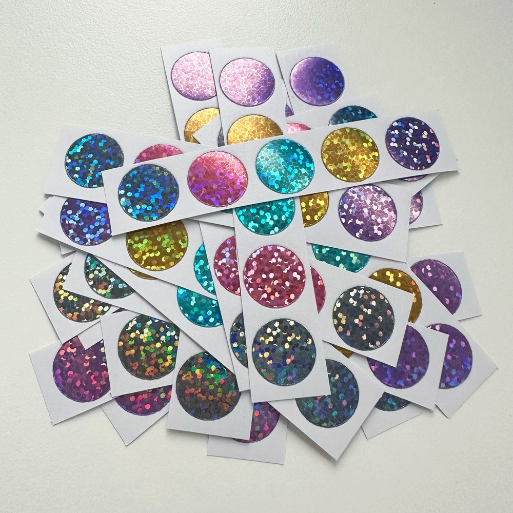 Hologram Glitter Sticker 5pc 15mm New From Japan w/ tracking