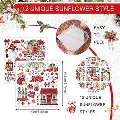 Rustic Christmas Rub on Transfers 12 Sheets Furniture Craft Decorative