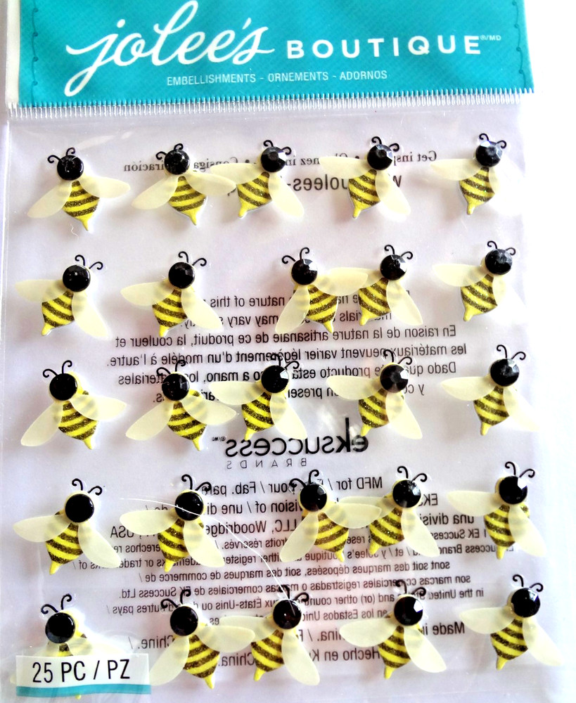 RARE jolees boutique bee sticker repeats sparkly with black rhinestones
