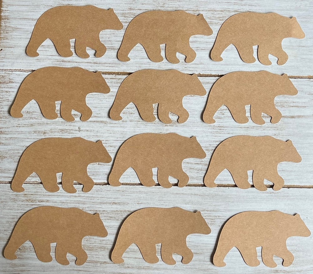 Kraft Bear Cutouts Birthday Baby Shower Party Decorations Scrapbooking Cut outs