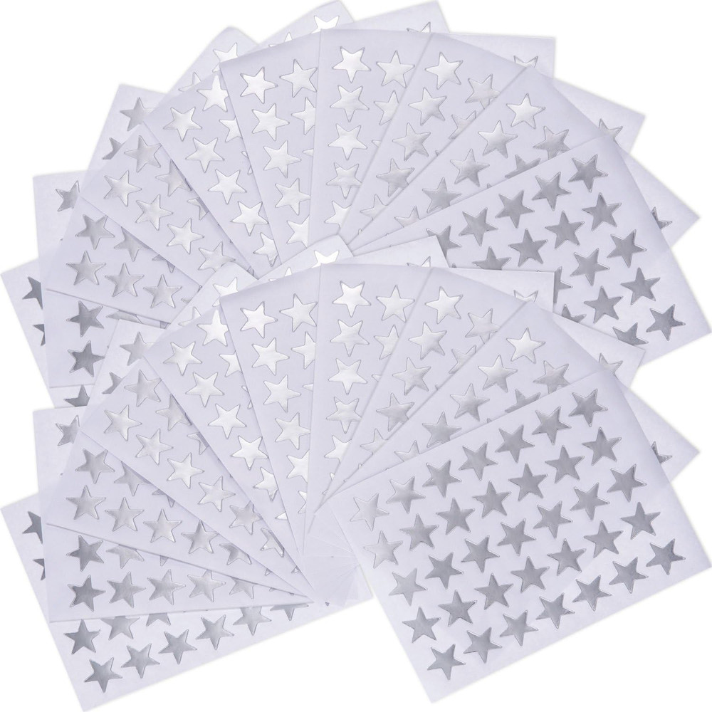 Self-Adhesive Star Stickers 1750 Count (Silver)