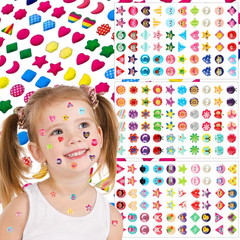 460PCS 3D Gem Sticker Earrings – Self-Adhesive Glitter Crystal Stickers for Kids