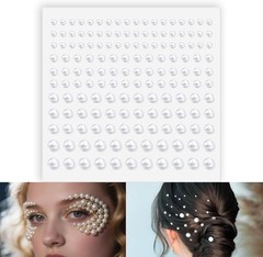Pearl Stickers Self Adhesive Hair Pearls Gem White Jewel Sticker for Making H…