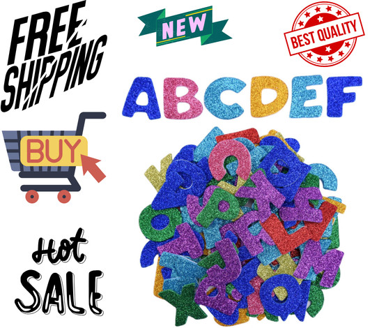 130 Pcs Glitter Foam Letters Stickers for Graduation Caps Self Adhesive Alphabet