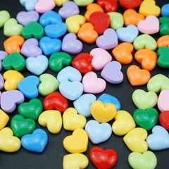 FAZHBARY 120 PCS Colorful Heart Resin 0.53 x 0.47 x 0.23 inches, Multi Color