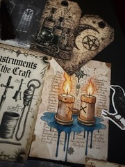Witchy Junk Journal Kit Ephemera Pack Halloween Gothic Dark Academia 101 Pc