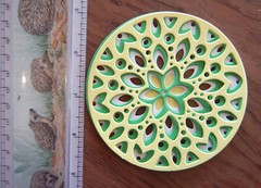 🧚 Layered Card Topper Tattered Lace Scrapbook Paper Cut Round Color Peacock