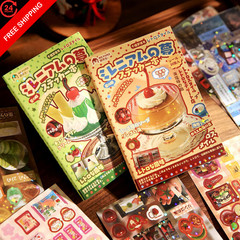 Japanese Kawaii Sticker Book 2 Pack, Die-Cut Cute Food & Manga Style A+b