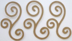{8} FLOURiSH SWiRLS – Bare Unfinished Chipboard Die Cuts – 3″ Long