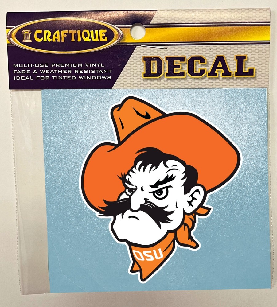 Oklahoma State University COWBOYS PISTOL PETE MASCOT Vinyl Decal #1 OSU Sticker