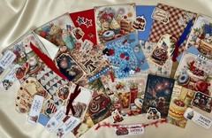 100 Pc Vintage Patriotic Americana Junk Journal Kit July 4th Ephemera Tags USA