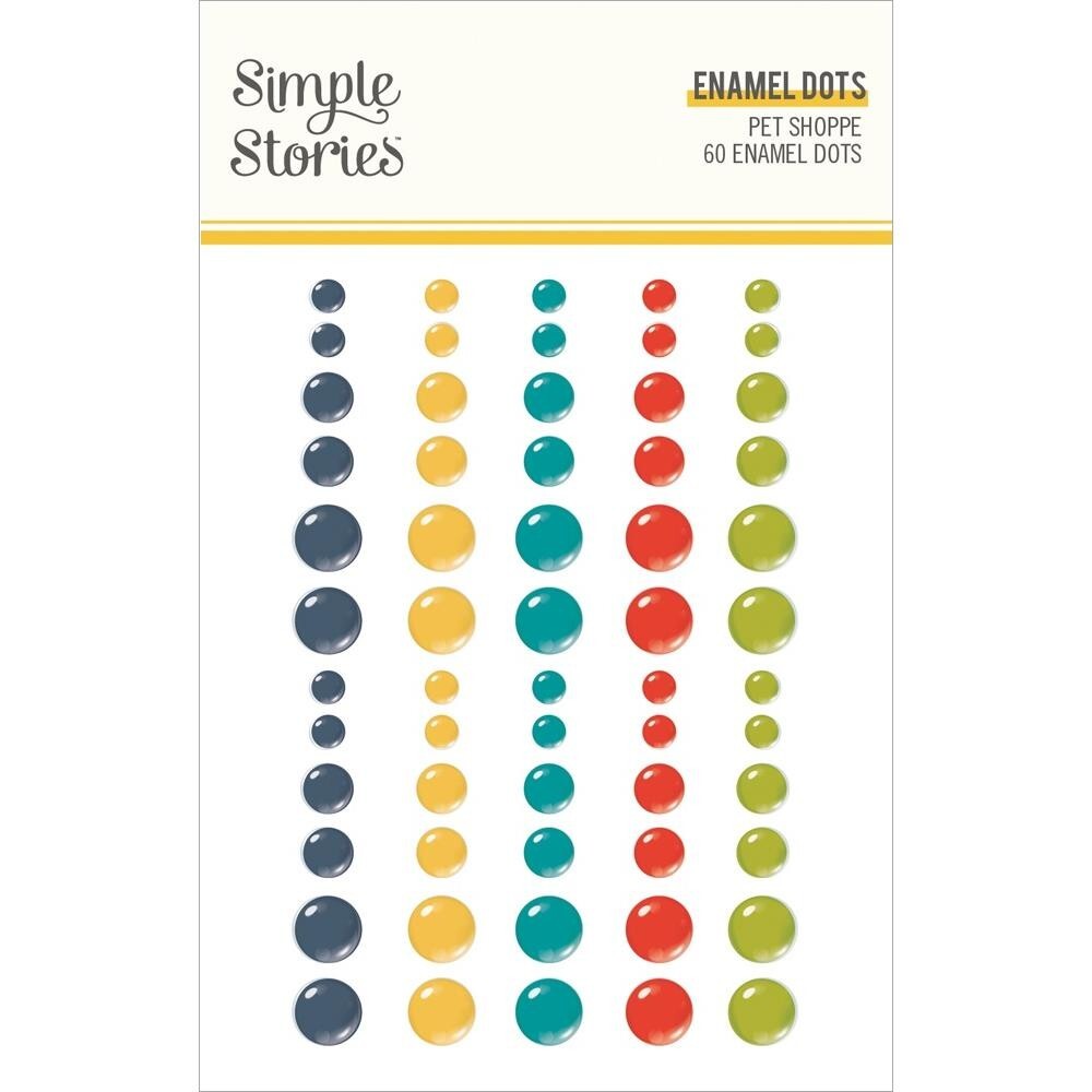 Crafts Enamel Dots SS Sticky Back Pet Shoppe Bright Red Green Yellow