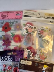 Lot of 16 Packages of Scrapbook Stickers Flowers Girl Scouts Ladybugs Stars New