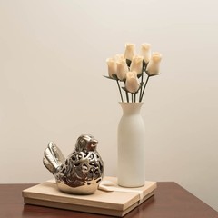 White Bunch of 8 Closed Bud Wooden Roses for Crafts Custom Bouquets and Other…