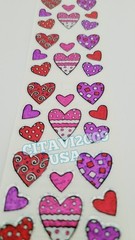 HAMBLY STUDIOS PRISMATIC STICKERS PINK PURPLE RED HEART VINTAGE COLLECTABLE RARE