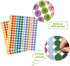 4200 PCS 0.75 Inch 12 Colors round Colored Dot Stickers for Student Teaching Pap