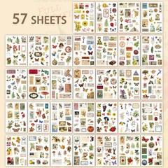 537pcs Vintage Washi Stickers Papers for Scrapbooking, Ephemera Book Journaling