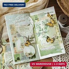 Diuhofart 400Pcs Vintage Scrapbook Supplies Kit, Scrapbook Paper and Journaling
