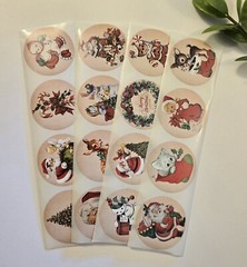16 VINTAGE STYLE CHRISTMAS STICKERS/RETRO STYLE CHRISTMAS STICKERS LABELS SEALS