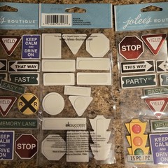 3 Packs Jolee’s Boutique Road Signs 3D Stickers Scrapbooking Embellishments READ