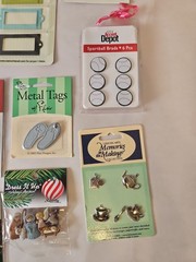 Assorted Scrapbooking Craft Bundle- Brads And Metal Tags