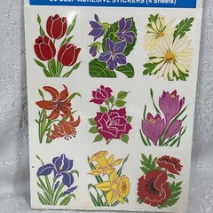 Vintage Eureka Stickers Flowers Tulips Daisies Lilies Rose Daffodil 4 Sheets New