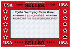 8mm 10mm 12mm 14mm 16mm 18mm 19mm 20mm 25.4mm 28MM Epoxy Sticker Domes 100 Each