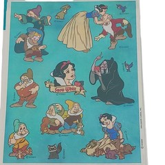 Vintage Hallmark Disney Snow White Stickers 4 Sheets 7 Dwarfs Hallmark Open