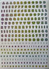 RAINBOW ALPHABET Stickers (5-3/4”x 8”)Sanrio•Letters •Numbers•Words•Card Making•