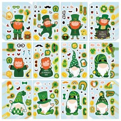 48 Sheets St. Patrick’s Day Stickers Make A Face Stickers Make Your Own Leprecha