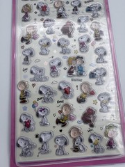 1pc-3D Crystal Puffy Snoopy Stickers Peanuts Charlie Brown (Pink Or Blue) Korea