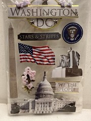 Paper House 3D Scrapbook Sticker Washington DC Stars Stripes White House