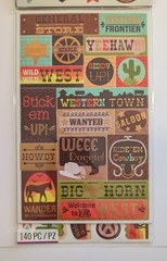 Western Town Wild West Cowboy Scrapbooking Stickers Flip Pack by Sticko