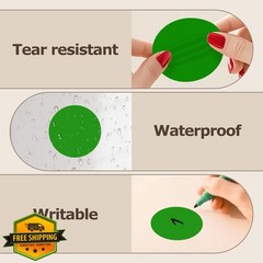 Meitaat Green Circle Stickers Roll 500 PCS Writable