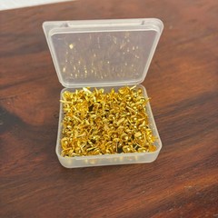 Gold Mini Round Brads Metal Paper Fasteners for Scrapbooking Crafts with Case