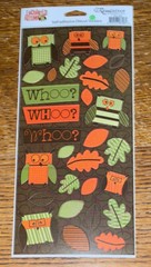 Reminisce Enchanted Autumn Owls Leaves Self Adhesive Die Cut Scrapbook Stickers