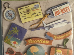 K&Company AND Dimensional – Happy Trails Passport Travel Scrapbooking Stickers