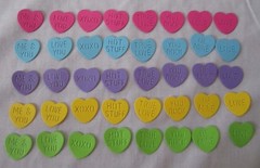 Lot 40 Pieces CONVERSATION HEARTS Paper Pieces Confetti Acid Lignin Free U Pick