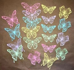 🦋20 SCRIBBLY BUTTERFLIES tim holtz cardstock paper die cut embellishments