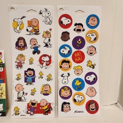 PEANUTS Characters Mixed Stickers Sheets Lot, Snoopy Lucy Linus Woodstock +