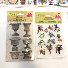 Crafters Square Sticker LOT Butterflies Boho Owls Hummingbird Cactus Tropical