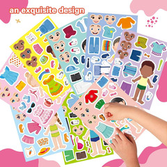 24 Sheets Make a Face and Dress up Stickers for Girls Boys, Make Your Own Sticke