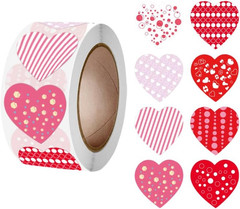 500 Pcs Heart Roll Stickers for Valentine’S Day and Wedding Party Decoration