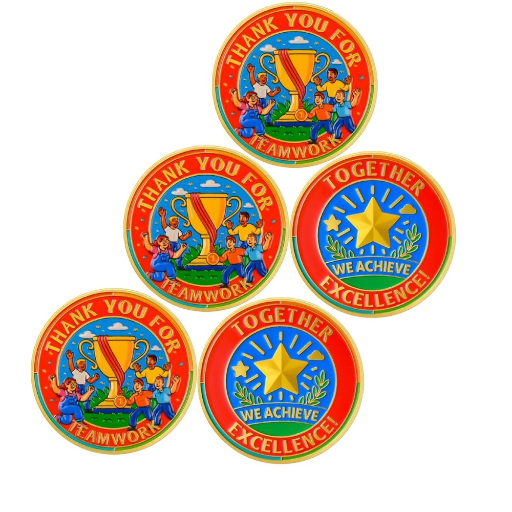 Teamwork Challenge Coin – Thank You Appreciation Coin for Employees, Teachers…