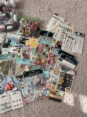 HUGE NEW Bulk Scrapbooking Embellishments and Stickers Lot 100+ Items
